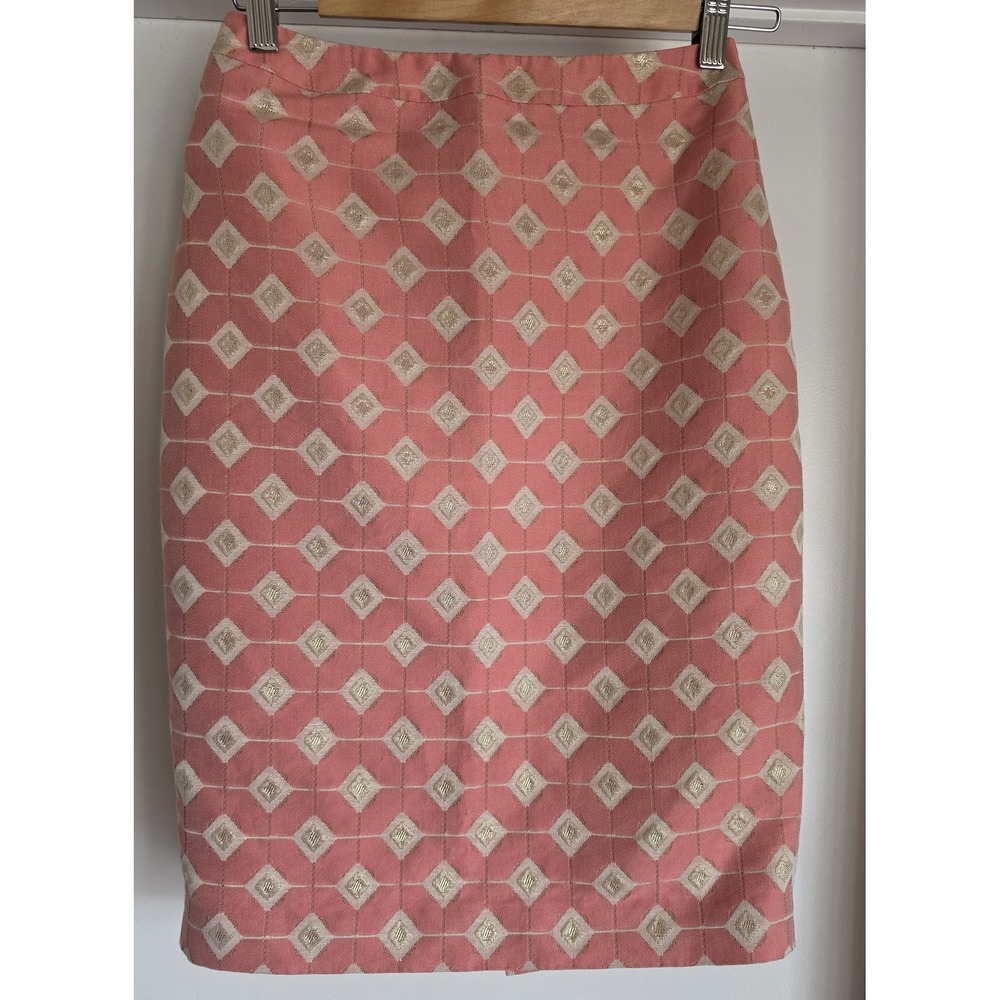 Guess by Marciano Women's Size 2 Mini Skirt Pink Geometric Cotton‎ Blend